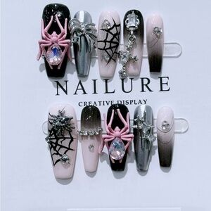 Press On Handmade Nail Art 10Pcs/Sets Free Tools
